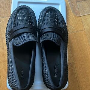 Rhinestone Lug Sole Loafers